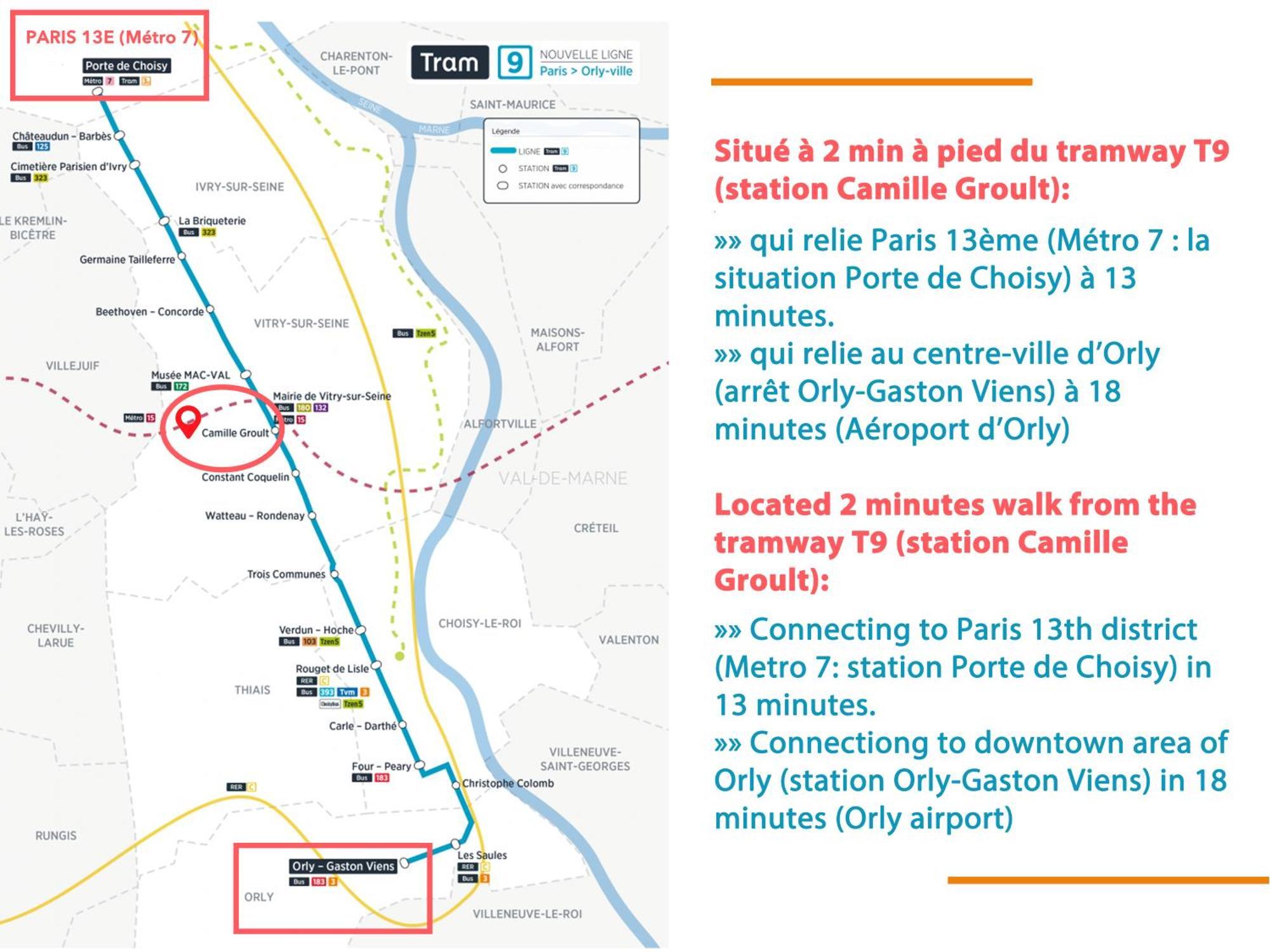 Appartement Parisien Neuf, Moderne Avec Une Grande Salon, 2 Chambres, 4 Lits, Parking Gratuit, 15Min De Paris Et 13 Min Aeroport Orly Вітрі-сюр-Сен Екстер'єр фото